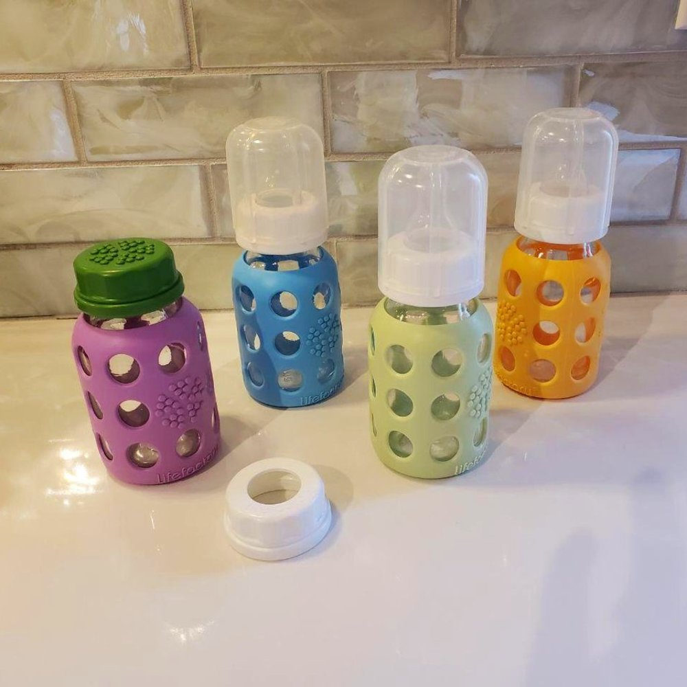 Lot of Lifefactory Glass Baby Bottles